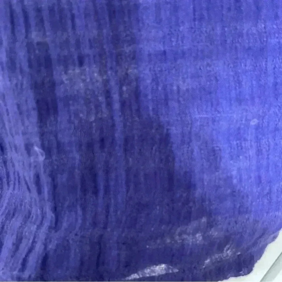 Beautiful Chico’s Sheer Purple Blouse Button Down Three-Quarter Length Sleeves - Picture 10 of 13